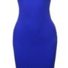 Women's Solid Fitted Classic Short Sleeve Premium Cotton Midi Dress