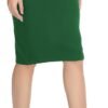 Women's Elastic Waist Stretch Bodycon Midi Pencil Skirt
