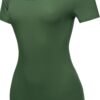 Women's Solid Fitted Classic Short Sleeve Premium Cotton Midi Dress