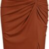 Women’s 2 Pieces Skirt with Crop Tank, High-Slit Twist Skirt Set Bodycon Dress for Party Club Nightout Cocktail