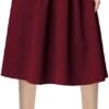 Women's Flared A line Pocket Skirt High Waist Pleated Midi Skirt