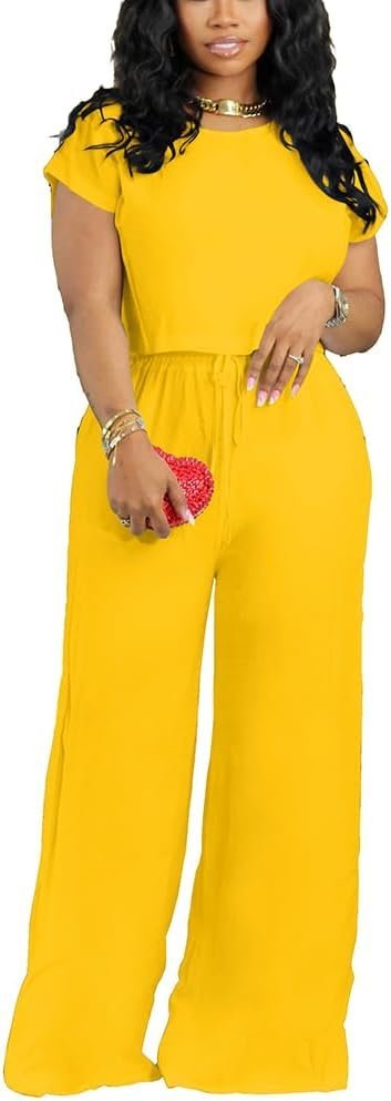 2 Piece Outfits for Women Casual Sweat Set Comfy Short Sleeve Matching Clothing tracksuit