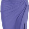 Women’s 2 Pieces Skirt with Crop Tank, High-Slit Twist Skirt Set Bodycon Dress for Party Club Nightout Cocktail