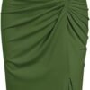 Women’s 2 Pieces Skirt with Crop Tank, High-Slit Twist Skirt Set Bodycon Dress for Party Club Nightout Cocktail