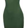 Women's Solid Fitted Classic Short Sleeve Premium Cotton Midi Dress