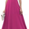 Womens Wedding Guest Dresses Long Sweetheart Neckline Sleeveless Cocktail Dress