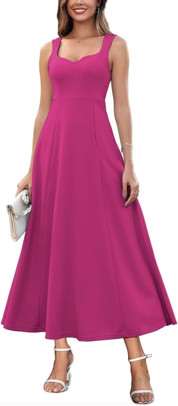 Womens Wedding Guest Dresses Long Sweetheart Neckline Sleeveless Cocktail Dress