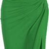 Women’s 2 Pieces Skirt with Crop Tank, High-Slit Twist Skirt Set Bodycon Dress for Party Club Nightout Cocktail