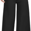 51tjQ5M_FbL._AC_SL1500.jpg RIMLESS 7 Wide Leg Pants for Women Fashion Twill Cropped Trousers Business Casual Dress Pants Stretch Capris Work Slacks