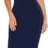 Women's Round Neck Short Sleeve Bodycon Pencil Dress
