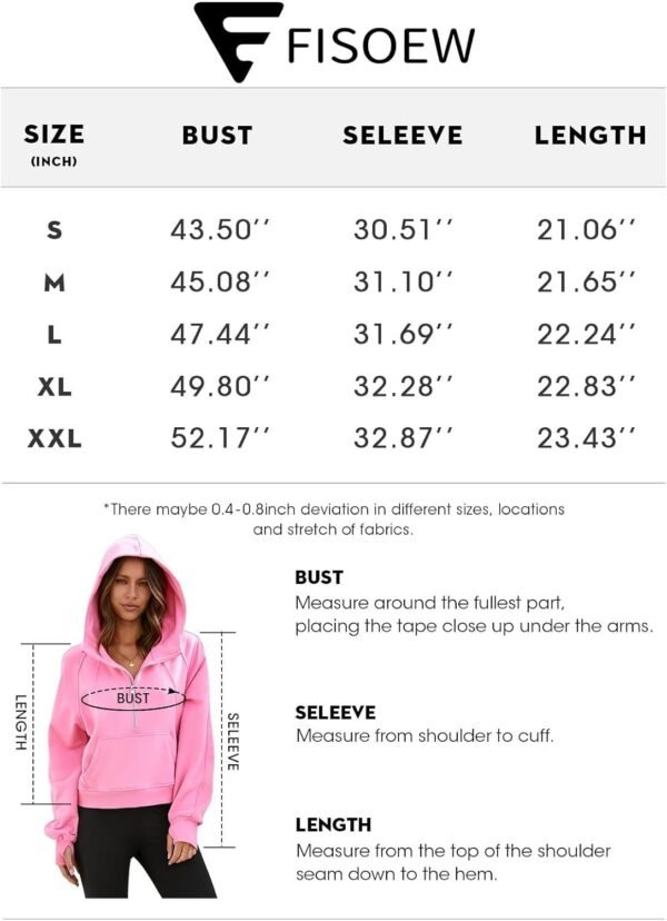 Womens Hooded Pullover Sweatshirts Half Zipper Crop Hoodie Fleece Lined Collar Zip Up Hoodies Cropped Long Sleeve Tops, 1 - Light Grey, Large