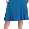 Women's Ruched Waist Stretchy Flared Yoga Skirt High Waist Midi Skirt for Women