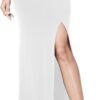 Women's Vintage High Waist Bodycon Split Maxi Skirt