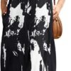 Women Summer Casual Bohemian Maxi Dress V-Neck Sleeveless Flowy Boho Floral Beach Long Dress with Pockets
