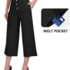 612uK1CjpzL._AC_SL1500.jpg RIMLESS 7 Wide Leg Pants for Women Fashion Twill Cropped Trousers Business Casual Dress Pants Stretch Capris Work Slacks