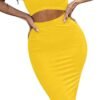 Women's Sexy Summer Outfits Bodycon Tank Top Midi Skirt 2 Piece Dress