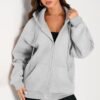 Women's Cute Hoodies Teen Girl Fall Jacket Oversized Sweatshirts Casual Drawstring Clothes Zip Up Y2K Hoodie with Pocket