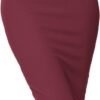 Women's Elastic Waist Stretch Bodycon Midi Pencil Skirt