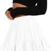 Women's Pleated Skater Skirt with Pockets High Waisted Ruffles Flared Mini Short Skirts