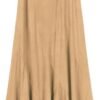 Women's Vintage Elastic Waist A-Line Long Midi Skirt