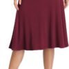 Women's Ruched Waist Stretchy Flared Yoga Skirt High Waist Midi Skirt for Women