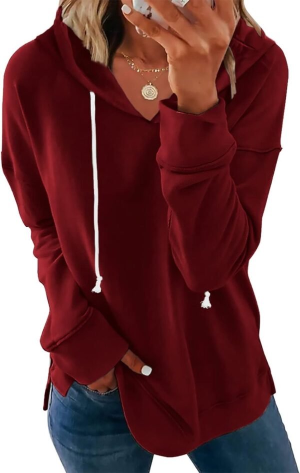 Women Casual Hoodie Long Sleeves Fashion Pullover Sweatshirts Loose Fit Tunic Winter Tops Comy Shirts