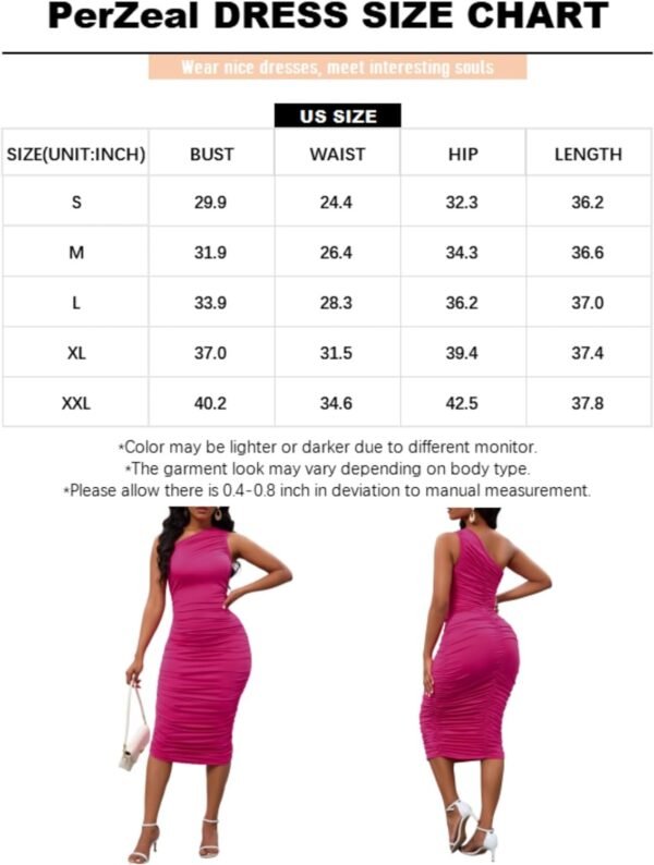 Women's Sexy One Shoulder Dresses Sleeveless Party Club Ruched Cocktail Wedding Guest Bodycon Midi Dress