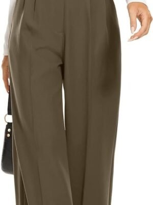 Women's Wide Leg Pants High Elastic Waisted Long Straight Casual Pant Fashion Loose Trousers