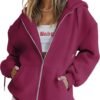 Women's Cute Hoodies Teen Girl Fall Jacket Oversized Sweatshirts Casual Drawstring Clothes Zip Up Y2K Hoodie with Pocket