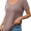 Womens Tops T Shirts Short Sleeve Tees Fashion Trendy Lightweight Basic Soft Casual Summer Outfits Comfy Clothes 2024