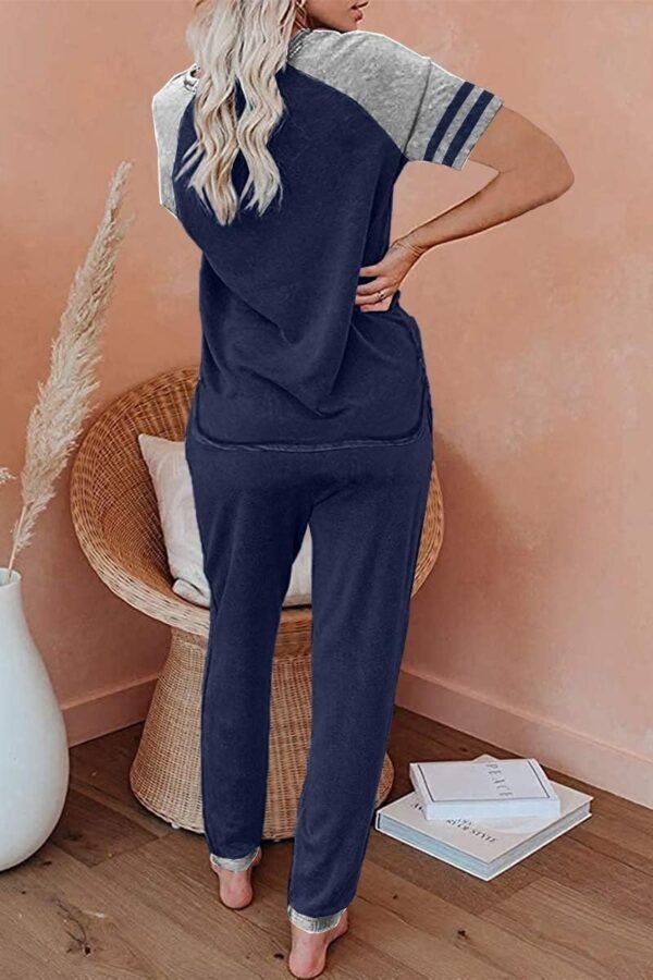 Lounge Sets For Women Two Piece Outfits Loungewear Short Sleeve Crewneck Jogger Pajama Set and Sweatpants Tracksuit