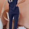 Lounge Sets For Women Two Piece Outfits Loungewear Short Sleeve Crewneck Jogger Pajama Set and Sweatpants Tracksuit