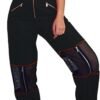 Women Mesh Stitching Jogger Pants Relax Fit Fashion Hiphop Dance Trouser