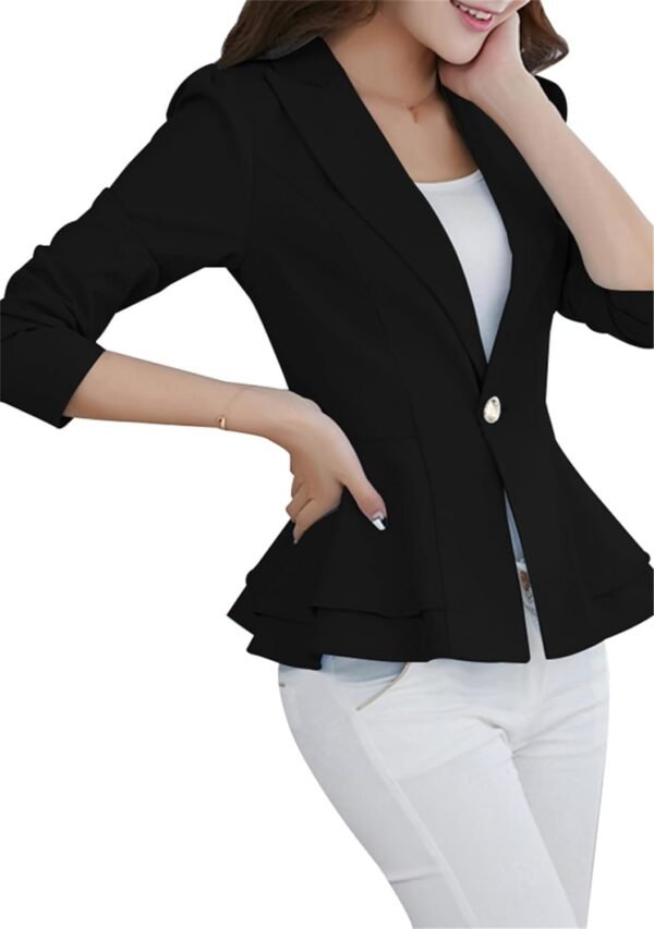 Womens one Button Fashion Blazer Coat Slim Fit Casual Office Jacket Suit
