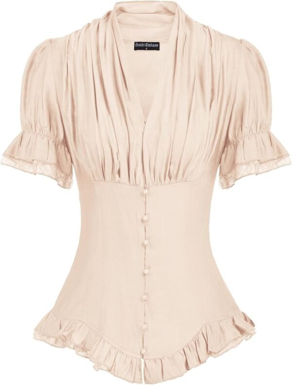 Scarlet Darkness Women's Medieval Shirt with Lace Gothic Shirt