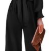 Rompers for Women Dressy Spring Summer Tie Knot Front Sexy V Neck Jumpsuits