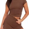Womens Two Piece Lounge Sets Casual Summer Outfits 2 Piece Short Matching Clothing Set