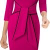Womens Front Zipper Tie Waist Slim Work Business Office Bodycon Pencil Dress