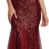 Women Sequin Dress Tulle Party Dress for Women Sexy V-Neck Dress Formal Long Dresses Evening Prom Gowns