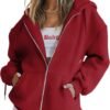 Womens Zip Up Hoodies Long Sleeve Sweatshirts Fall Outfits Oversized Sweaters Casual Fashion Jackets