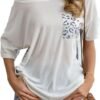 Women's Short Sleeve T Shirt Cotton Blouse Fashion Crew Neck Boat Neck Loose Fall Casual Soft Tshirt