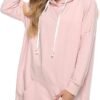 Womens Oversized Hoodie Extra Long Hooded Tunic Sweatshirt with Pockets