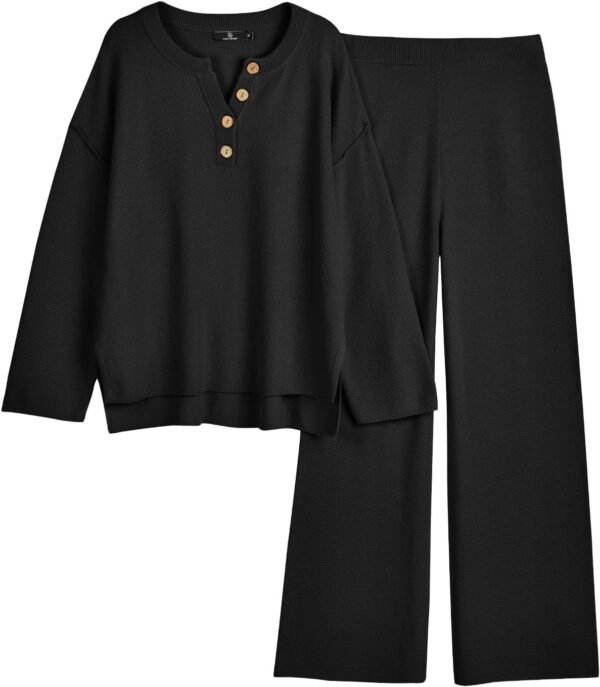 Trendy 2 Piece Outfits Oversized Slouchy 2022 Winter Matching Lounge Sets Cozy Knit Loungewear Sweater Sets