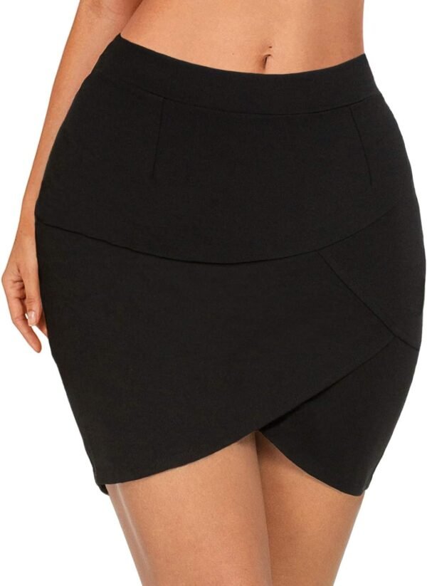 Women High Waisted Above The Knee Stretch Bodycon Slim Mini Pencil Skirt