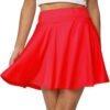 Women's Casual Basic Versatile Flared Pleated Mini Skater Skirt with Shorts