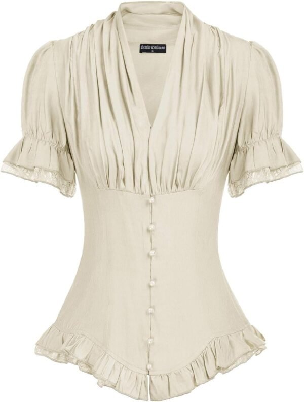 Scarlet Darkness Women's Medieval Shirt with Lace Gothic Shirt