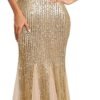 Women Sequin Dress Tulle Party Dress for Women Sexy V-Neck Dress Formal Long Dresses Evening Prom Gowns
