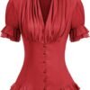 Scarlet Darkness Women's Medieval Shirt with Lace Gothic Shirt