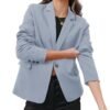 Womens Casual Business Fashion Blazer Work Professional Buttons Suit Jacket with Pockets