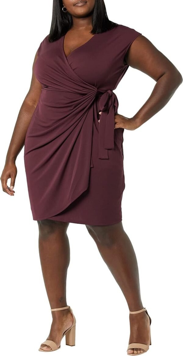 Women's Classic Cap Sleeve Wrap Dress (Available in Plus Size)